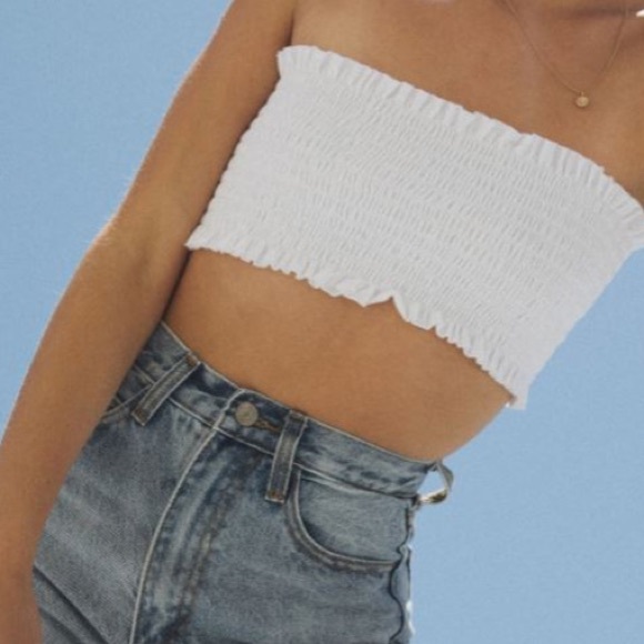 Brandy Melville Tops - Brandy Melville - John Galt White Kessy Tube Top